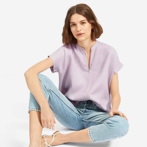 Everlane Linen Slit-Neck Top